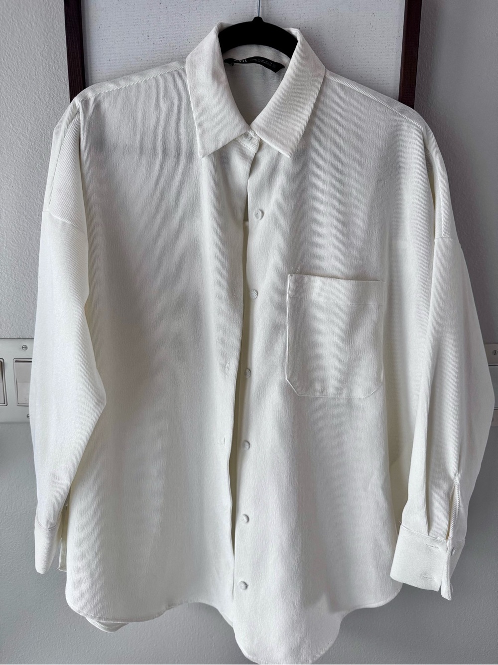 Zara White Oversized Button-Down Shirt